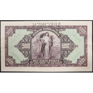 Tschechoslowakei, Erste Republik, 5.000-Kronen-Probeexemplar vom 07.06.1920