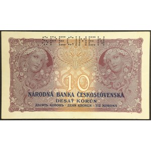 Czechoslovakia, First Republic, 10 Korun Specimen 02/01/1927