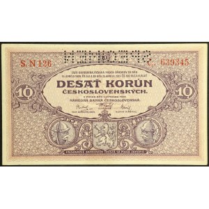 Czechoslovakia, First Republic, 10 Korun Specimen 02/01/1927