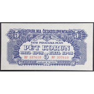 Czechoslovakia, 5 Korun 1944