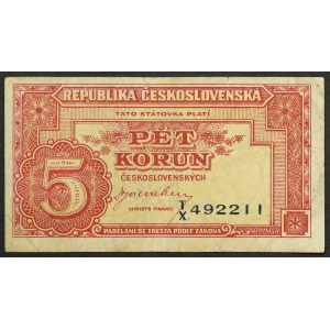 Československo, 5 korún, bez dátumu (1945)