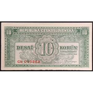 Československo, 10 korún, vzorová známka, 4. 4. 1950