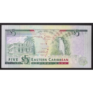 East Caribbean states, Antigua and Barbuda (A), 5 Dollars n.d. (1993)
