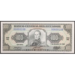 Ecuador, Republic, 100 Sucres 04/12/1992