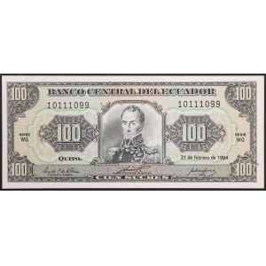 Ecuador, Republic, 100 Sucres 21/02/1994