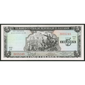Salvádor, republika, 5 colónov, 11. 11. 1974