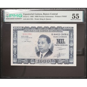 République de Guinée équatoriale, 1 000 pesetas, 1969