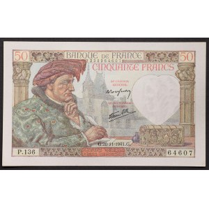 France, French State, 50 Francs 20/11/1941