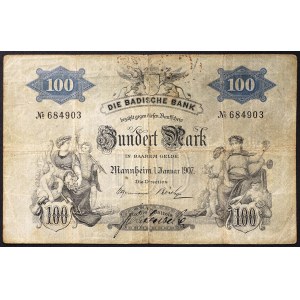 Germany, Baden, 100 Mark 01/01/1907