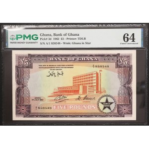 Ghana, Republic, 5 Pounds 1962