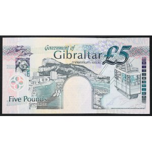 Gibraltar, colonie britannique, 5 livres, 2000