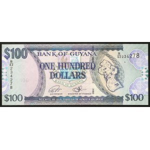 Repubblica della Guyana, 100 dollari, senza data (2006)