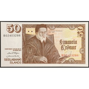 Iceland, Kingdom, Republic, 50 Kronur 1961