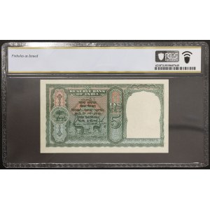 India, India britannica, Giorgio VI, 5 rupie s.d. (1943)