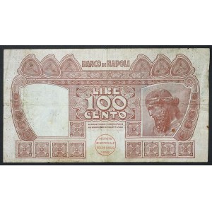 Italian States, Naples, Banco di Napoli, 100 Lire 13/12/1914