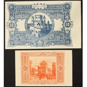 Italian States, Udine, Lot 2 pcs. Buoni Comunali 10 Lire - 50 Centesimi 12/03/1918