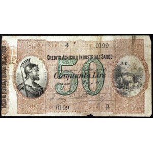 Taliansko, Talianske kráľovstvo, 50 lír, 1. 3. 1874