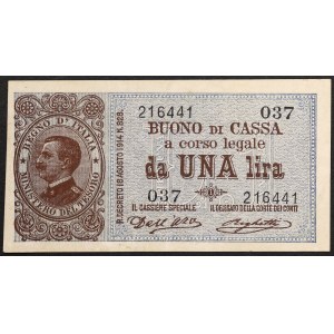 Italy, Kingdom of Italy, 1 Lira 02/09/1914