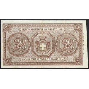 Włochy, Królestwo Włoch, 2 liry, 20 sierpnia 1914 r.