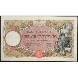 Italy, Kingdom of Italy, 500 Lire 12/01/1935