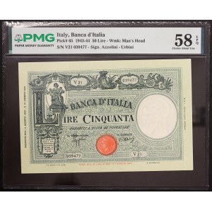 Italy, Kingdom of Italy, 50 Lire 1943