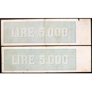 Italy, Italian Republic, Lot 2 pcs. 5.000 Lire 08/09/1947