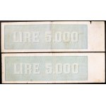 Italy, Italian Republic, Lot 2 pcs. 5.000 Lire 08/09/1947