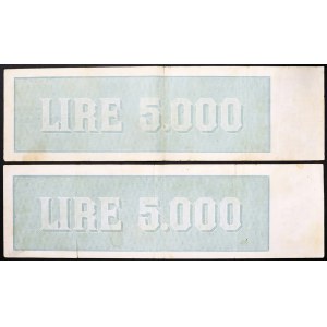 Italy, Italian Republic, Lot 2 pcs. 5.000 Lire 18/11/1947