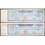Italy, Italian Republic, Lot 2 pcs. 5.000 Lire 18/11/1947