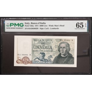 Italy, Italian Republic, 5.000 Lire 20/05/1971