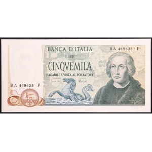 Italy, Italian Republic, 5.000 Lire 11/04/1973
