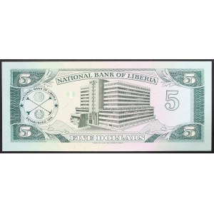 République du Libéria, 5 dollars, 1989
