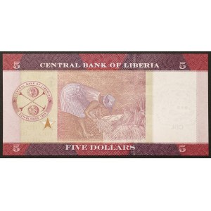 Liberia, Republic, 5 Dollars 2016