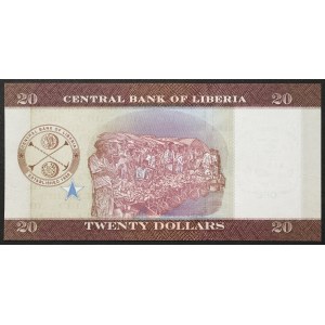 République du Libéria, billet de 20 dollars, 2016