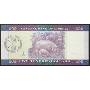 Liberia, Republic, 500 Dollars 2016