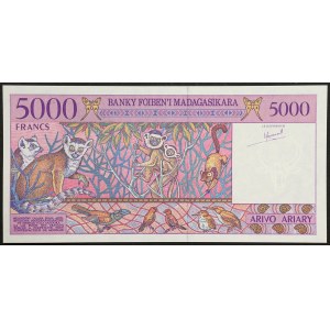 République de Madagascar, 5 000 francs, sans date (1995)