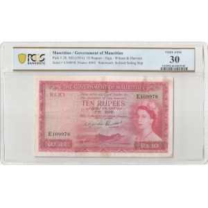 Mauritius, British Administration, 10 Rupees 1954