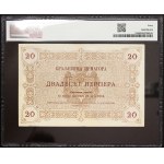 Montenegro, Kingdom, 20 Perpera 25/07/1914