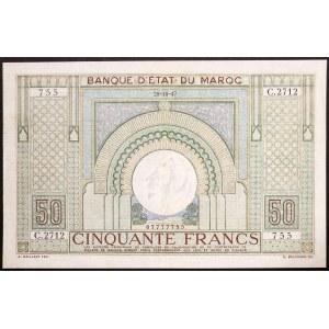 Morocco, Kingdom, 50 Francs 28/10/1947