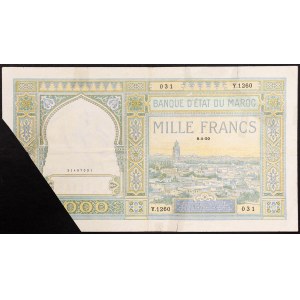 Maroko, Království, 1 000 franků, 1. 9. 1950