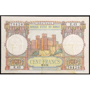 Morocco, Kingdom, 100 Francs 1951