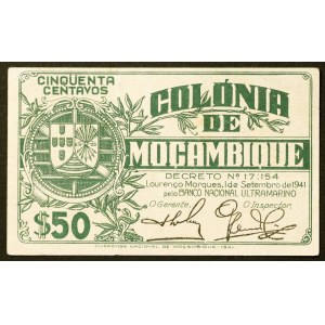 Mozambique, Portuguese Administration, 50 Centavos 1941