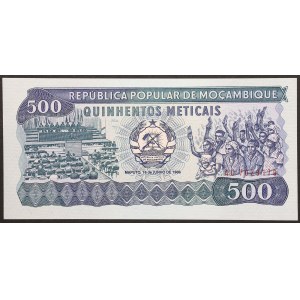 République du Mozambique, 500 meticais, 1986