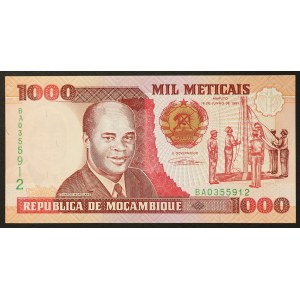 Mozambická republika, 1 000 meticais, 1991