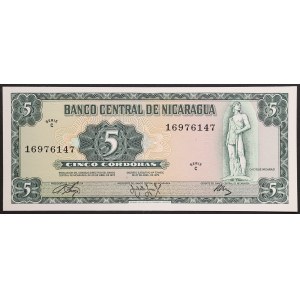 Nicaragua, Republic, 5 Cordobas 1972