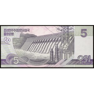 Korea Północna, Koreańska Republika Ludowo-Demokratyczna, 5 wonów, 2002 r. (2009 r.)