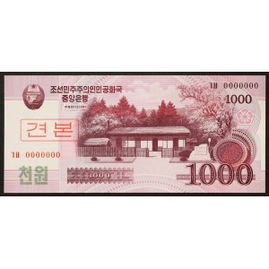 North Korea, Democratic People's Republic, 1.000 Won Specimen 2008