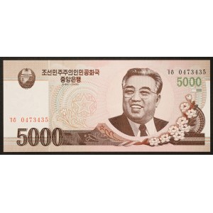 North Korea, Democratic People's Republic, 5.000 Won 2008