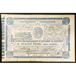 Paraguay, Republic, 4 Pesos n.d. (1865-70)