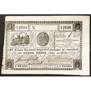 Paraguay, Republic, 5 Pesos n.d. (1865-70)